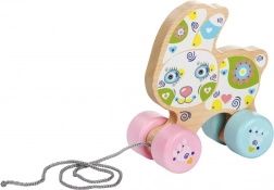 Drewniany królik na sznurku Cubika