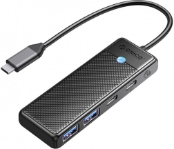 Orico hub USB 4 w 1 USB‑A 3.0 x2 + USB‑C 3.0 + USB‑C PD 100 W