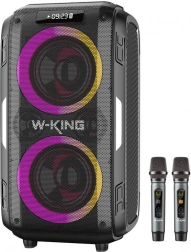 Bezprzewodowy głośnik W-KING T9 Pro o mocy 120 W z 2 mikrofonami – czarny