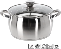 Garnek ze stali nierdzewnej z pokrywką Belly 5 l 24 cm
