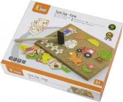 Drewniana korkowa tablica do wbijania – farma Viga Montessori