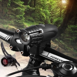 Lampka rowerowa z ładowaniem USB + czerwona tylna lampka