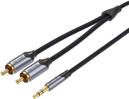 Kabel audio 2xRCA na 3,5 mm Vention BCNBK 8 m (szary)
