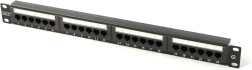 Patch panel 19" 24 portów kat. 5e U/UTP 1U czarny DIGITUS
