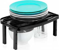 Kuchenna sztaplowana półka, czarna, regulowana wysokość 31 × 22 × 14,5/11,5 cm