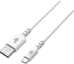 Silikonowy kabel USB–USB‑C 1 m biały z obsługą QUICK CHARGE