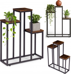 Stojak na kwiaty z 3 półkami loft ModernHome