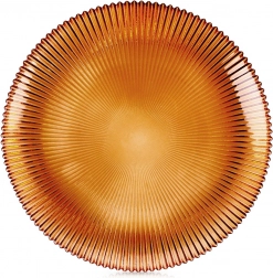 Szklany talerz deserowy bursztynowy 21 cm