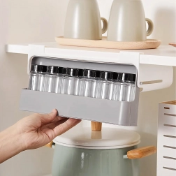 Wsuwany organizer na przyprawy z 6 słoiczkami bez wiercenia