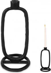 Aluminiowy świecznik czarny 24 cm