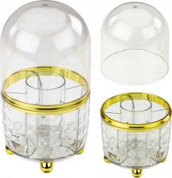 Organizer na kosmetyki z obrotową podstawą i przezroczystą pokrywą