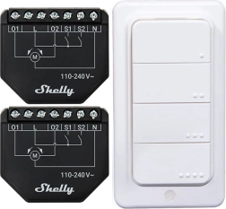Zestaw inteligentnych sterowników rolet Shelly Shutter (2 szt.) + pilot BLU RC Button 4