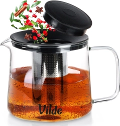 Szklany dzbanek do herbaty z nierdzewnym infuserem 1,5 l Vilde