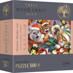 Drewniane puzzle Świąteczne koty 501 elementów
