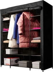 Tekstylna składana szafa na ubrania XXL czarna