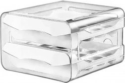 Biały pojemnik na jajka z dwoma szufladami