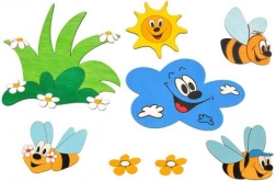 Drewniana dekoracja łąka i pszczółki DoDo