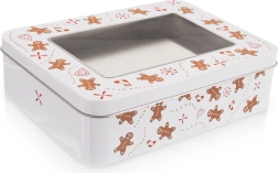 Metalowa puszka na ciastka z okienkiem Pierniczek 18 × 14,5 × 5 cm