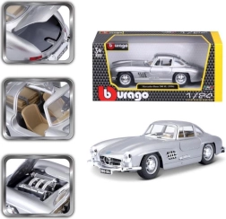 Bburago 1:24 Mercedes Benz 300SL srebrny 18-22023