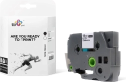 Taśma do etykieciarek BROTHER, czarny nadruk na białym tle 18 mm x 8 m