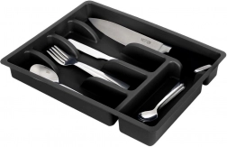 Czarny organizer do szuflady na sztućce 36 × 25,5 cm