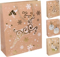 Torebka prezentowa M 26 × 32 × 10 cm motywy świąteczne