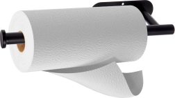 Ścienny uchwyt na papierowe ręczniki RADKA, metalowy, czarny