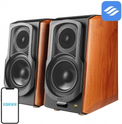 Głośniki półkowe EDIFIER S1000W 2.0 z Wi‑Fi i Bluetooth, brązowe