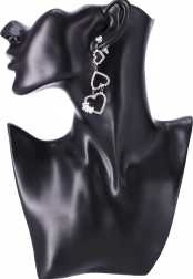 Długie kolczyki z serduszkami – srebro