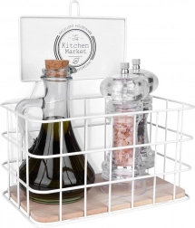 Biała metalowa półka kuchenna 21 × 12,5 × 24 cm