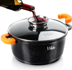 Granitowy garnek ze szklaną pokrywką TERRUNA AROMA 24 cm, 4 l