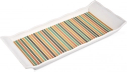 Prostokątny tacek do serwowania 29,5 × 13 cm z kolorowymi paskami