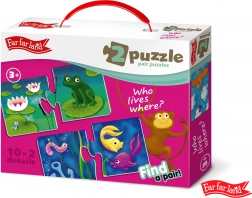 Far Far Land Puzzle dopasowujące domki zwierząt