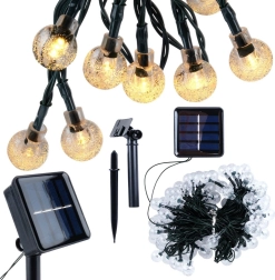 Solarny ogrodowy łańcuch świetlny 10 m, 100 LED, ciepła biel