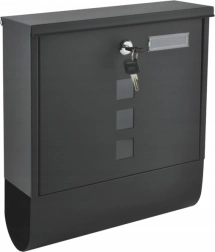 Stalowa skrzynka pocztowa antracytowa z zamkiem