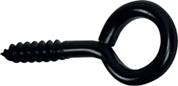 Zamknięte oczko z wkrętem 14 × 25 mm, czarne (10 szt.)