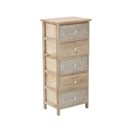 Komoda Luiza z 5 szufladami z drewna paulownia 40 × 29 × 90 cm