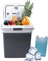 Przenośna lodówka samochodowa z funkcją podgrzewania, 29 l, grafitowa