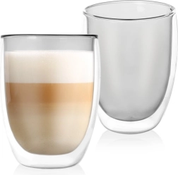 Szklanki termiczne z podwójną ścianką do latte DOUBLE 370 ml, 2 szt.