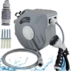 Nawijany na ścianę automatyczny ogrodowy bęben na wąż 20 m z pistoletem zraszającym