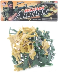 Plastowi żołnierzyki w woreczku 6 cm – dwa kolorowe zestawy
