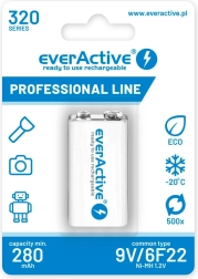 Akumulator everActive 9V 320 mAh Ni-MH gotowy do użycia