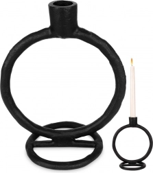 Aluminiowy świecznik czarny 19 cm