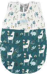 Śpiworek dla lalki 36–40 cm PETITCOLLIN, zielono-biały