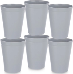 Plastowe kubki SANDY szare 300 ml, 6 szt.