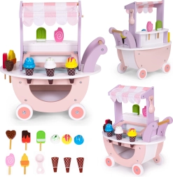 Drewniany stoisko z lodami dla dzieci 12 el. ECOTOYS