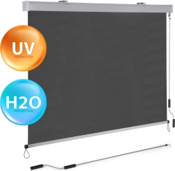 Pionowa rolowana markiza na balkon i taras w beżowym kolorze od MultiGarden