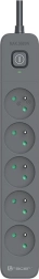 Listwa przeciwprzepięciowa TRACER Power Line+ 1,8 m, grafitowa, 5 gniazd