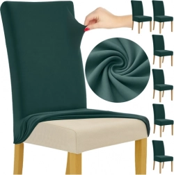 Pokrowce na krzesła 6 szt. butelkowa zieleń RUHHY