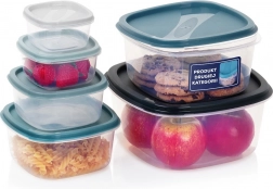 Zestaw plastikowych pojemników na żywność z pokrywkami 6 szt. (outlet, jedna pokrywka nie pasuje)
